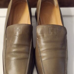 Hermes Taupe Leather Loafers
